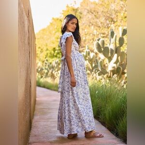 SERAPHINE LUXE Floral Wrap Flutter Sleeve Maternity Dress Sz: 2